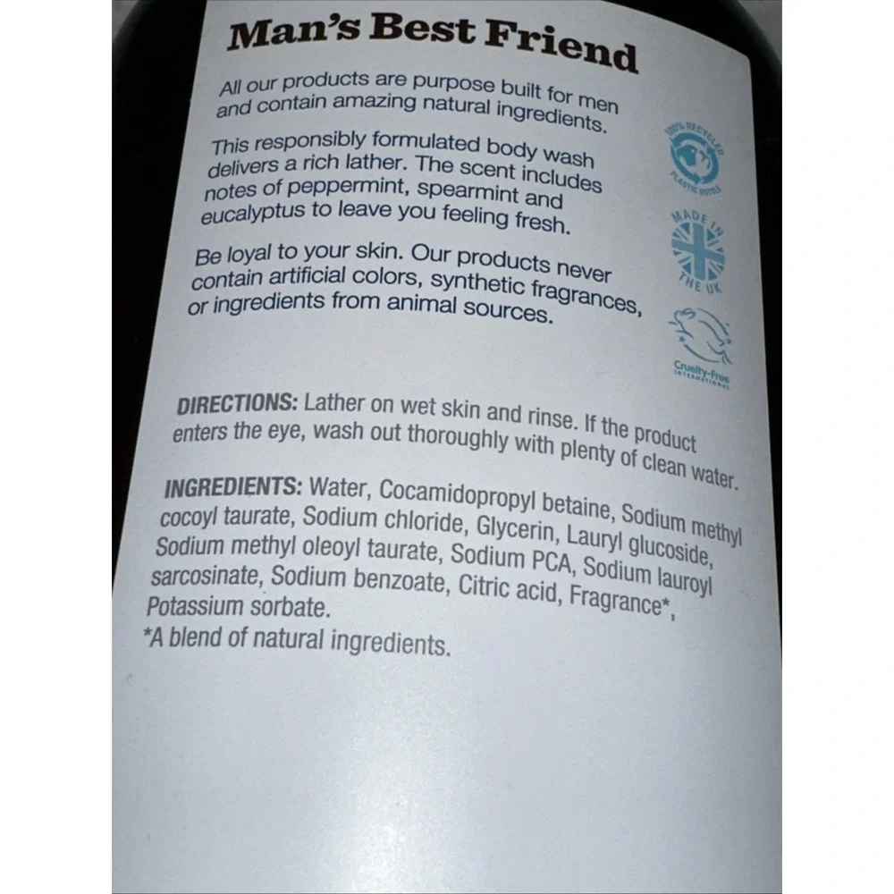 Bulldog Skincare for Men Peppermint & Eucalyptus Body Wash 16.9 fl oz 500ml NEW